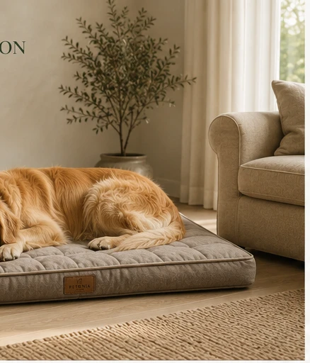 Lifestyle background for the Petonia Essentials pet bedding collection