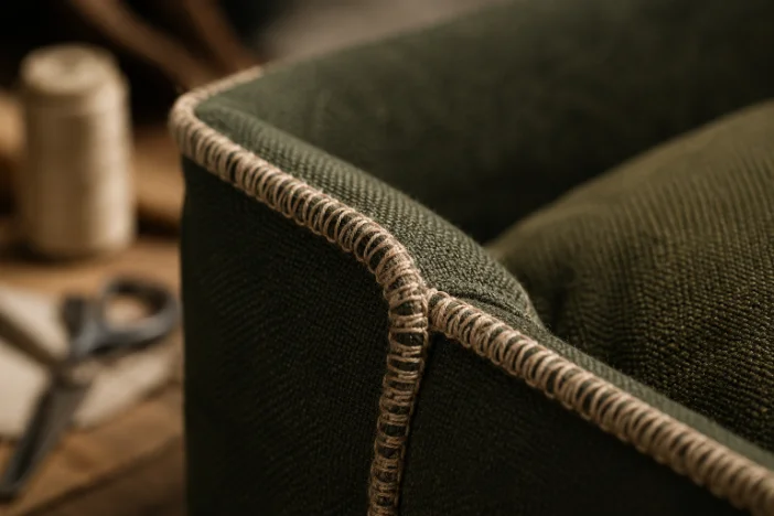 Folded premium fabrics used in Petonia Living pet bedding, including twill, sherpa and tartan