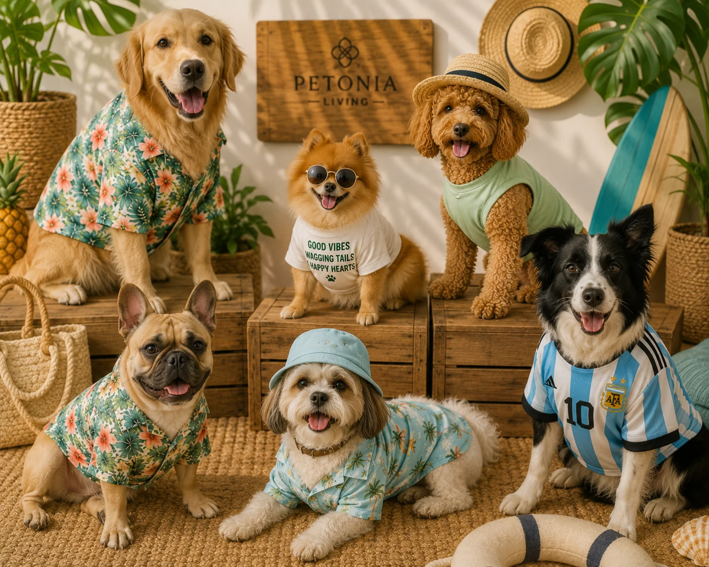 Lightweight summer dog outfit from Petonia Living's upcoming clothing range