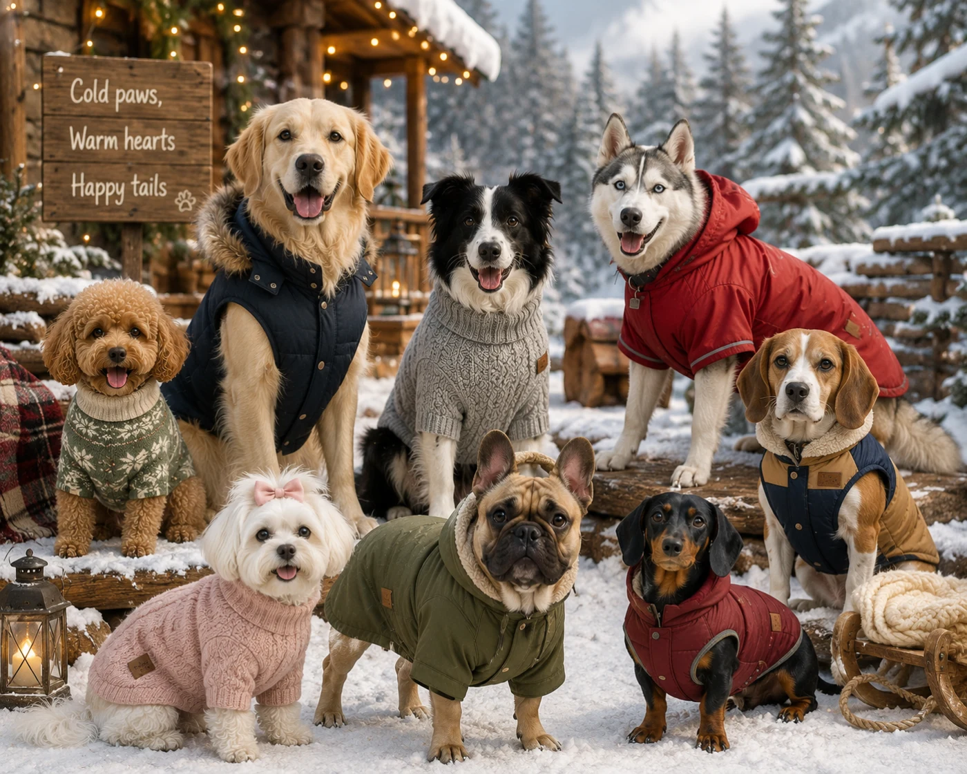 Cosy winter dog coat from Petonia Living's upcoming clothing range